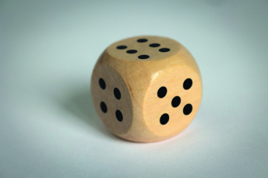 Logo trade promotional merchandise photo of: Schima wooden dice 3cm dia