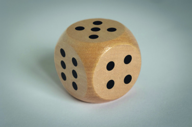 Logo trade promotional giveaway photo of: Schima wooden dice 5cm dia
