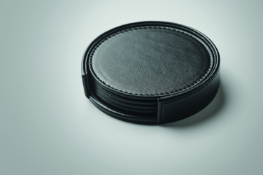Logo trade advertising product photo of: Set of 4 PU coasters