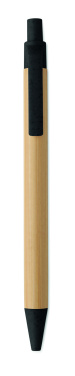 Logo trade promotional giveaways picture of: Push button ball pen in bamboo