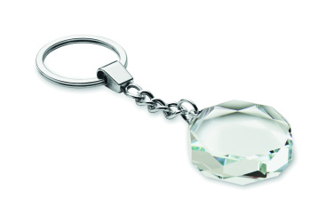 Logo trade business gifts image of: Glass round award key ring