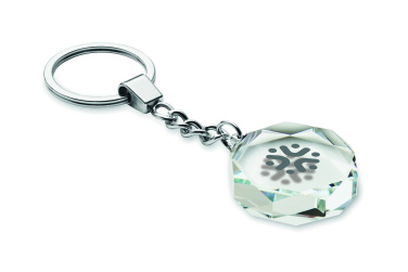Logo trade promotional giveaways picture of: Glass round award key ring