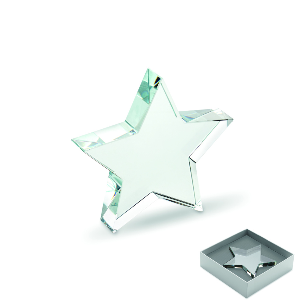Logo trade promotional giveaways image of: Glass star award