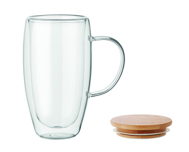 Logo trade promotional giveaway photo of: Double wall glass mug 450ml
