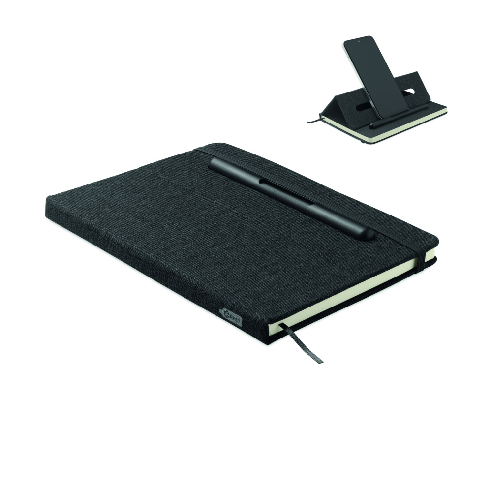 Logotrade promotional item image of: A5 notebook with phone holder