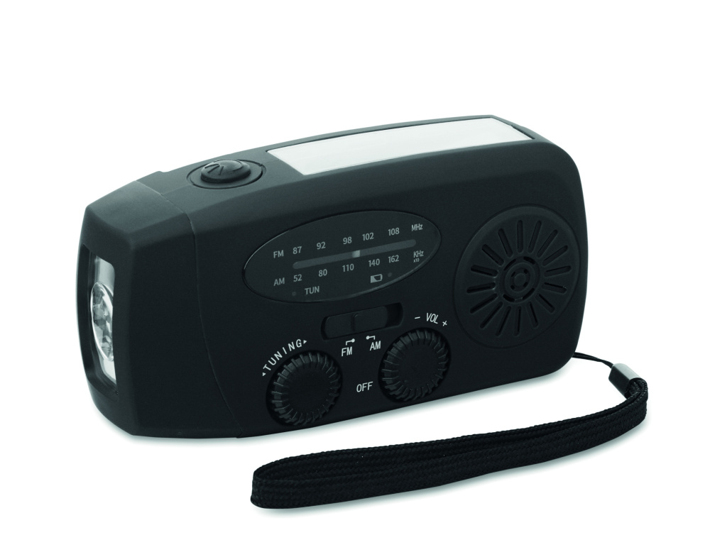 Logo trade promotional product photo of: Portable radio SOS with LED torch
