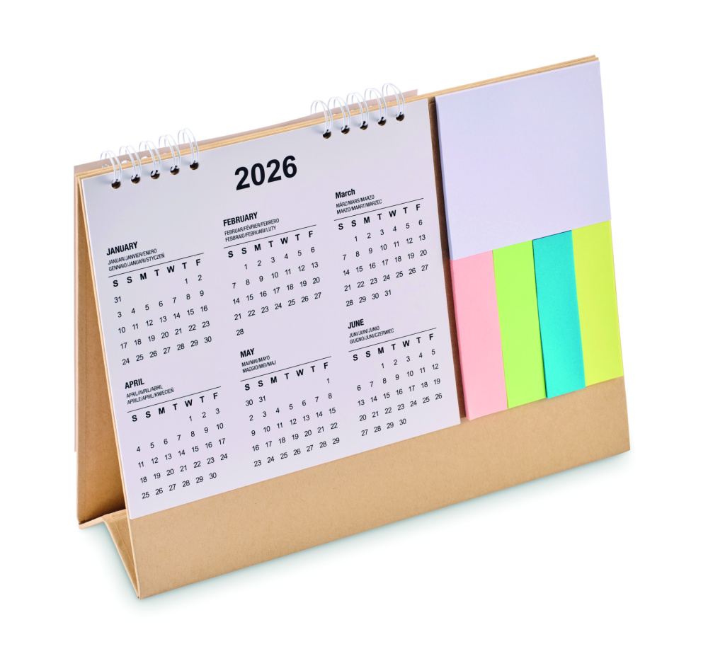 Logo trade promotional item photo of: Desk calendar with memo pad