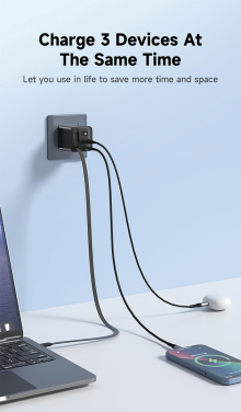 Logotrade promotional giveaway picture of: Urban Vitamin Mendocino 65W GaN charger retractable cable