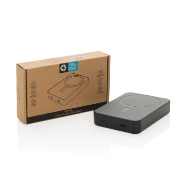 Logo trade promotional products image of: Amporia RCS recycled plastic 10.000mAh magnetic powerbank