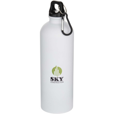 Logotrade business gift image of: Oregon 750 ml matte RCS recycled single wall stainless steel water bottle with carabiner