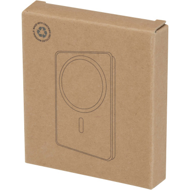 Logo trade promotional merchandise photo of: Acrab 5000 mAh 15W magnetic wireless power bank with 20W PD - made from recycled plastic