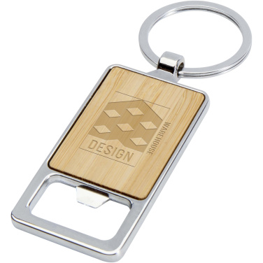 Logo trade advertising product photo of: Snapper bamboo keychain with bottle opener