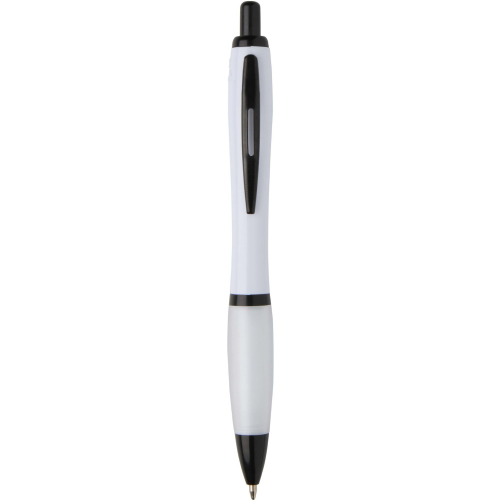 Logo trade business gifts image of: Nash recycled plastic ballpoint pen with black trims (black ink)