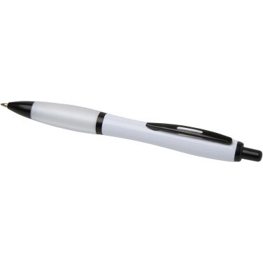 Logotrade promotional giveaway image of: Nash recycled plastic ballpoint pen with black trims (black ink)
