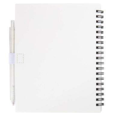 Logotrade promotional products photo of: Niove recycled plastic soft cover notebook and ballpoint pen set (blue ink)