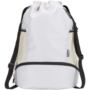 Logo trade corporate gift photo of: Nomad GRS recycled sports drawstring bag with bottom compartment 18L