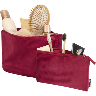 Logo trade business gift photo of: Swift GRS recycled velvet toiletry bag set