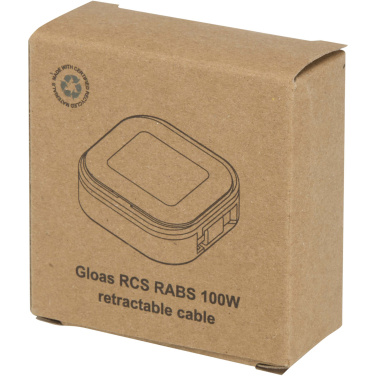 Logo trade promotional gifts picture of: Gloas 5-in-1 recycled retractable data sync and 100W fast charge cable with smartphone tool kit
