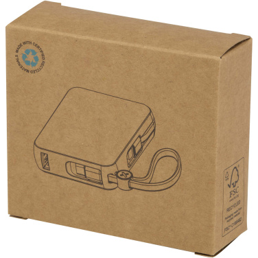 Logo trade promotional gifts picture of: Acrux 10.000 mAh 35W tablet power bank with built in Type-C cable - made from recycled plastic