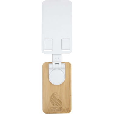 Logotrade business gifts photo of: Alfirk recycled plastic foldeable desk phone stand with bamboo details