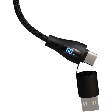 Logotrade promotional merchandise image of: SCX.design C51 60W 5-in-1 rPET fast charging cable with display