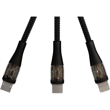 Logo trade corporate gifts image of: SCX.design C51 60W 5-in-1 rPET fast charging cable with display