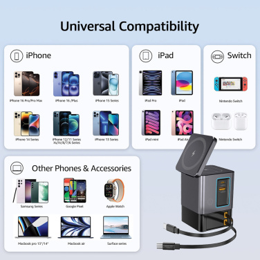 Logotrade promotional product image of: Urban Vitamin Sacramento 105W GAN charger+retractable cables