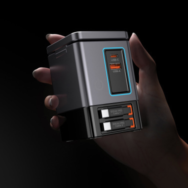 Logo trade promotional gifts image of: Urban Vitamin Sacramento 105W GAN charger+retractable cables