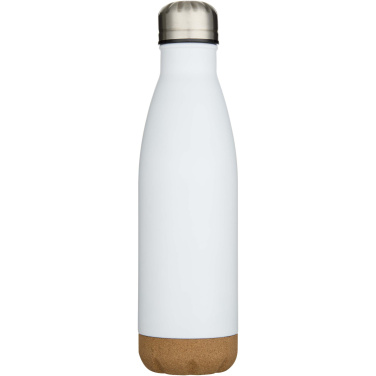 Logo trade promotional item photo of: Cove 500 ml double wall vacuum insulated stainless steel water bottle with cork details