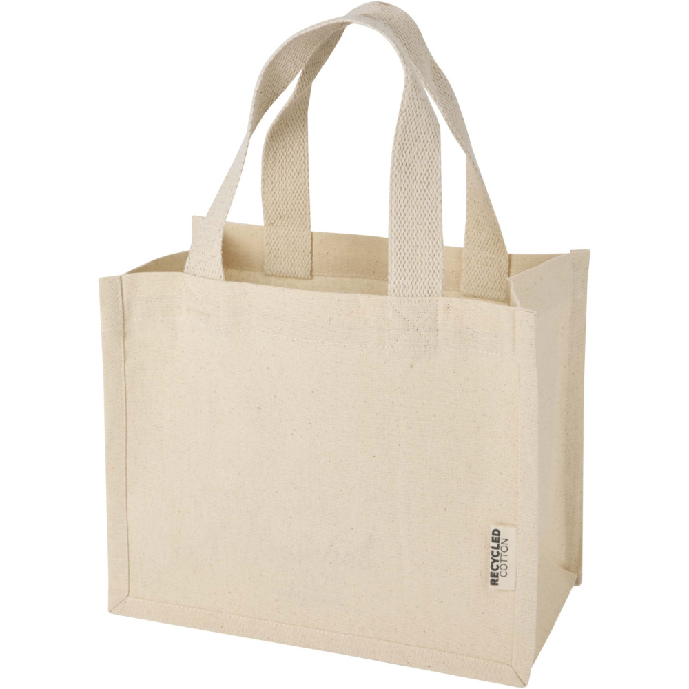 Logo trade corporate gifts picture of: Odessa 220 g/m² GRS recycled cotton mini gusset tote bag 9L