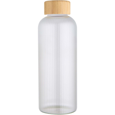 Logo trade promotional products image of: Mirage 650 ml single-walled borosilicate glass bottle with bamboo lid
