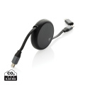 Terra RCS recycled aluminium retractable 240W 2-in-1 cable, black