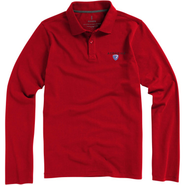 Logo trade corporate gifts image of: Oakville long sleeve men's polo