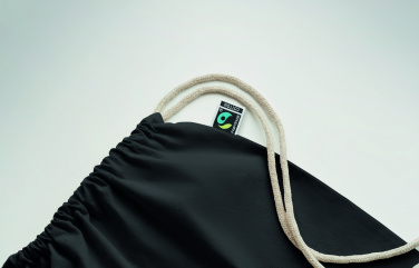 Logo trade corporate gifts image of: Drawstring bag Fairtrade 180gr