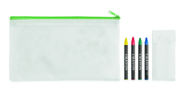 Logo trade promotional merchandise photo of: Pencil case with 4 crayons