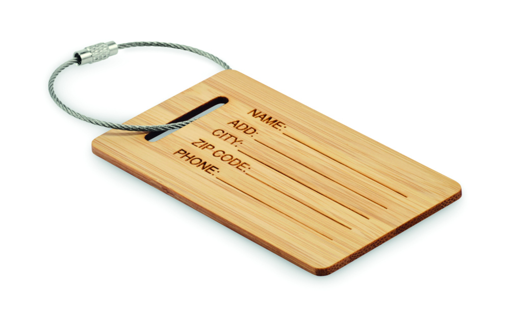Logo trade corporate gifts picture of: Bamboo luggage tag