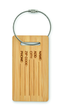 Logo trade business gift photo of: Bamboo luggage tag