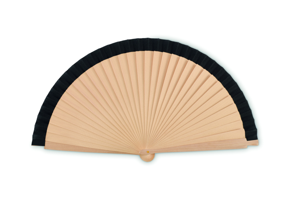 Logo trade promotional item photo of: Wooden hand fan