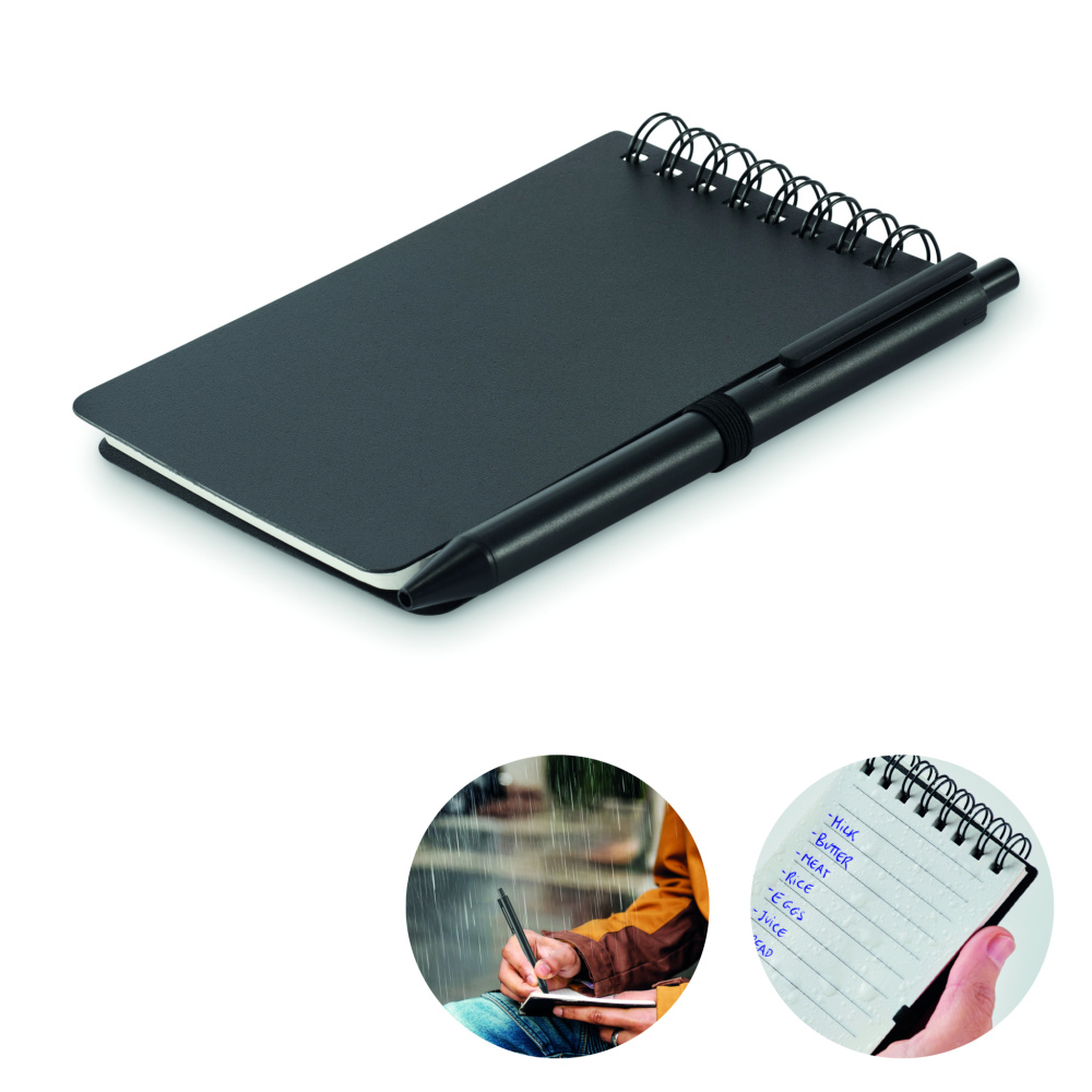 Logo trade promotional giveaways image of: Water repellent notepad