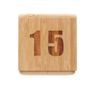 Logotrade promotional gift picture of: Bamboo twist snooze timer