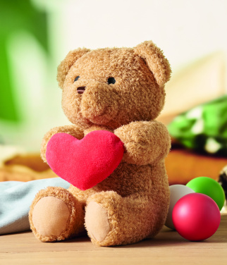 Logo trade promotional merchandise photo of: Teddy bear with heart 23cm
