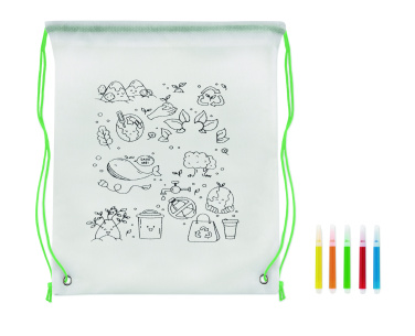 Logo trade promotional item photo of: Non woven kids bag with pens