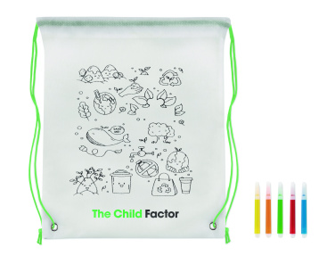 Logo trade promotional merchandise image of: Non woven kids bag with pens