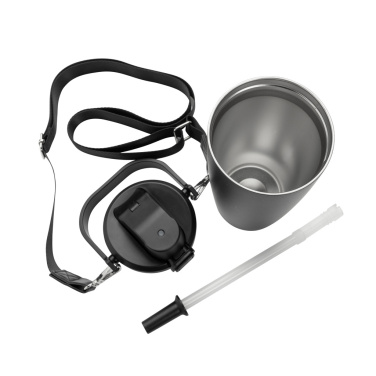 Logo trade promotional merchandise image of: Avira Ayala RCS re-steel duosip lockable crossbody tumbler