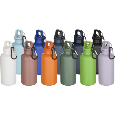 Logotrade advertising product image of: Oregon 400 ml solid colour RCS recycled plastic water bottle with carabiner