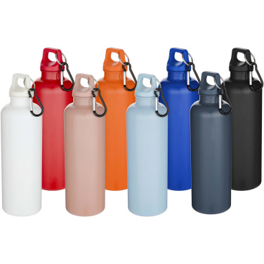 Logotrade corporate gift image of: Oregon 750 ml solid colour RCS recycled plastic water bottle with carabiner