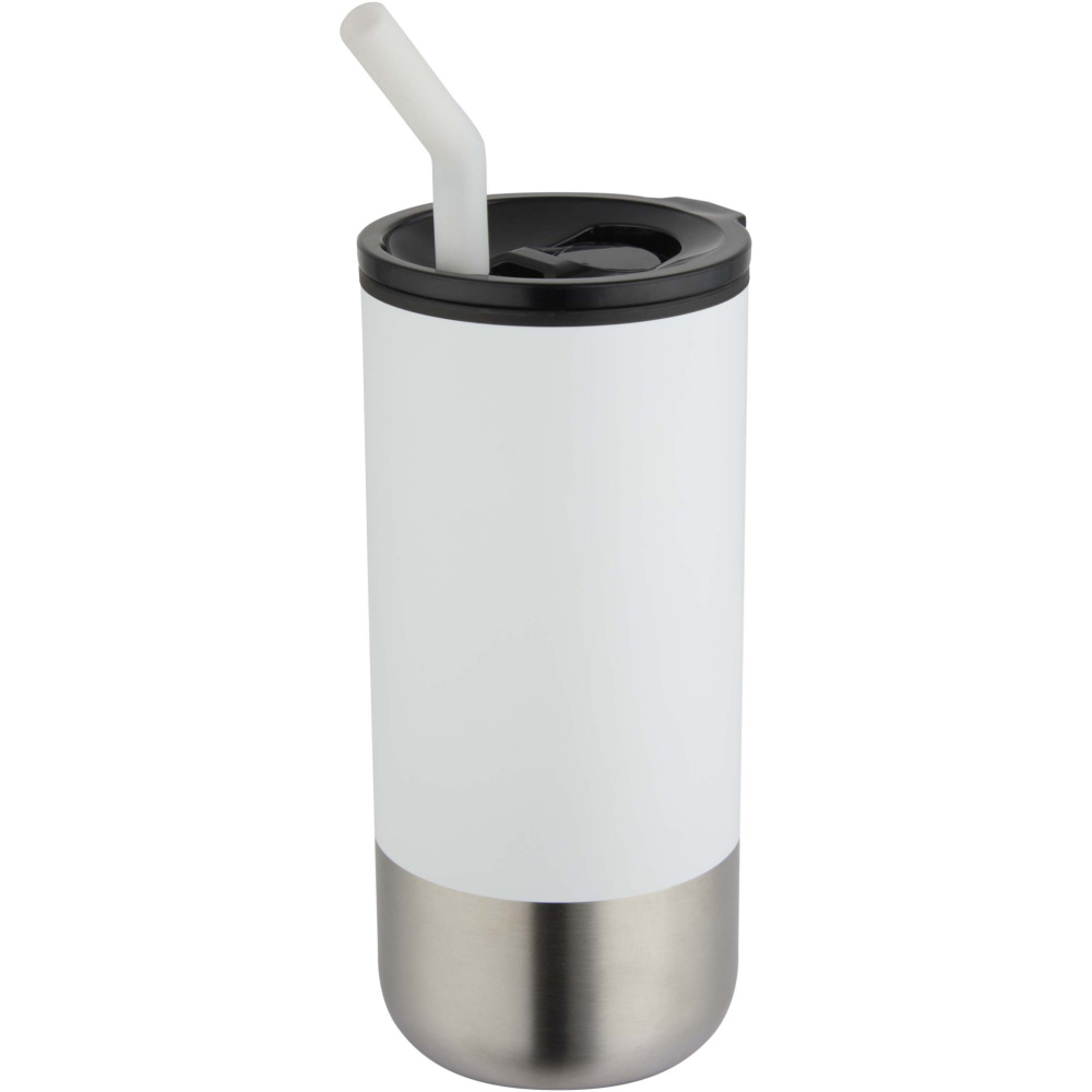 Logo trade promotional item photo of: Grayson 480 ml RCS recycled insulated tumbler with straw