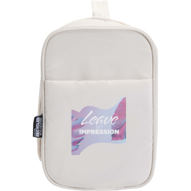 Logo trade promotional gifts image of: Puffer GRS recycled hangable toiletry bag 8L