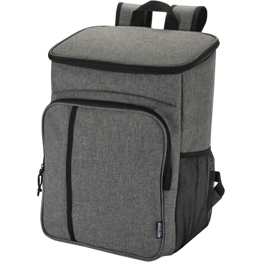 Logo trade corporate gifts image of: Tundra GRS recycled picnic cooler backpack with cutlery set 20L