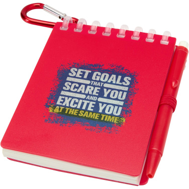 Logo trade promotional items image of: Lig Mini recycled outdoor soft cover notebook and ballpoint pen set (black ink)